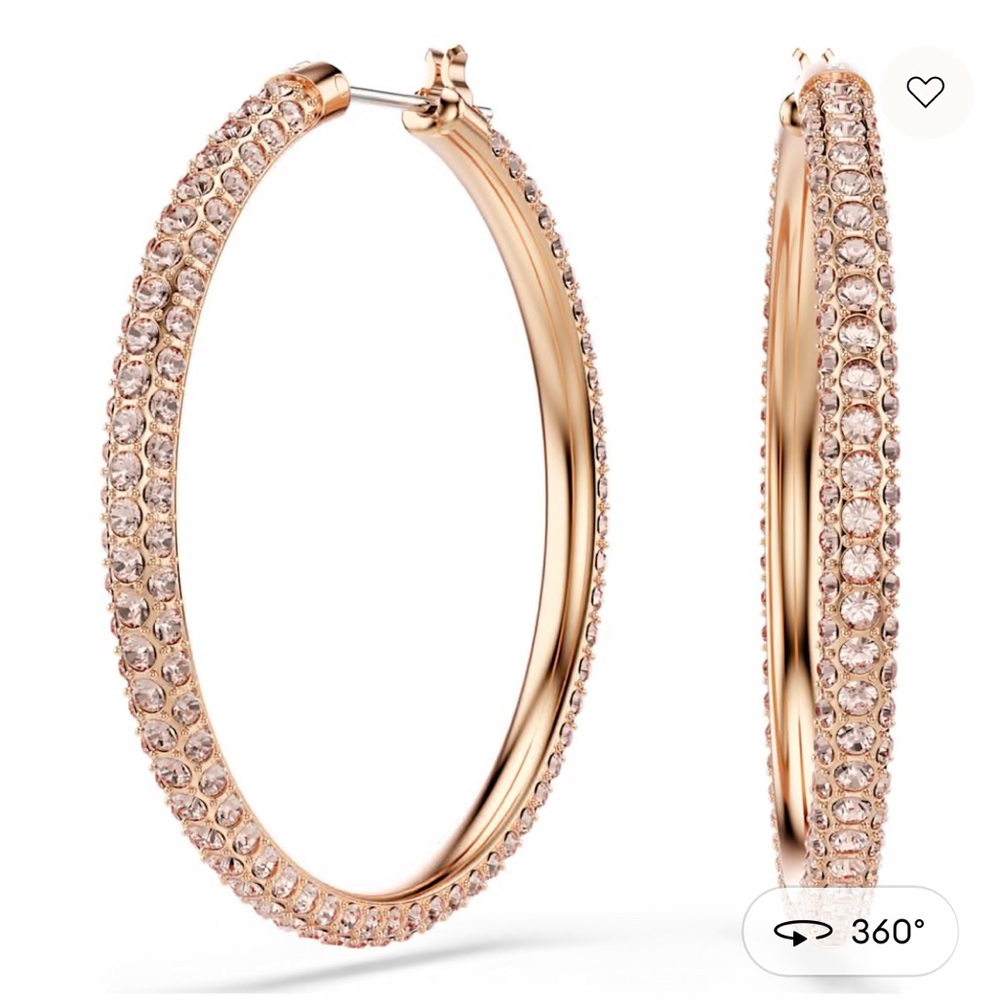 New Swarovski Elegant Gold Hoop Earrings reduced to $55 final price